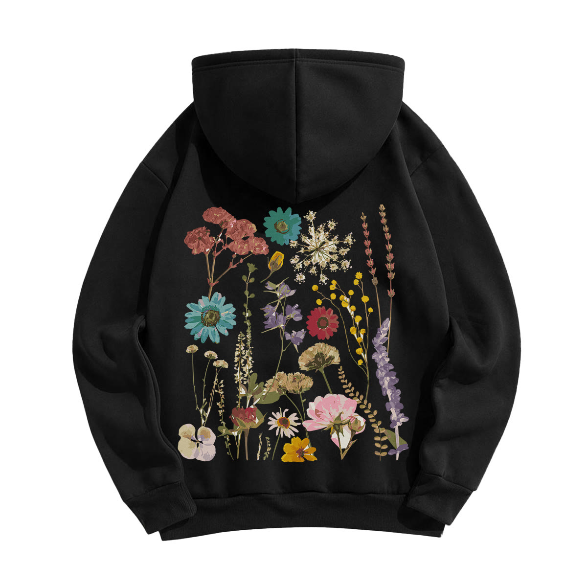 Rubbyoo Unisex-Hoodie mit buntem Wildblumen-Motiv - image 9