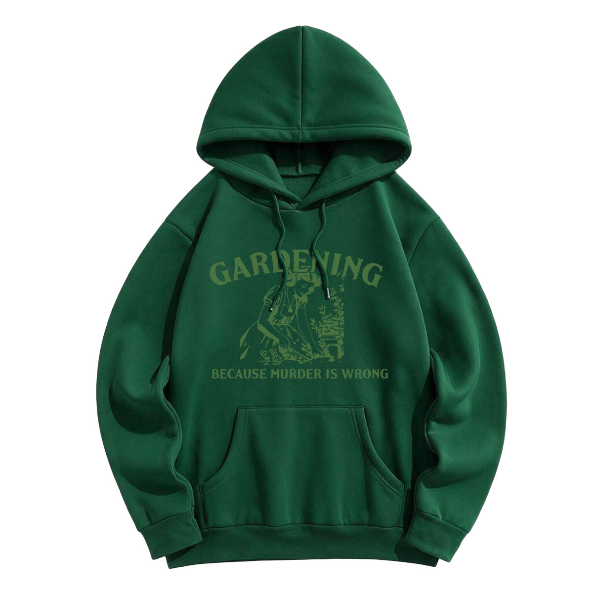 Rubbyoo Gartenarbeit – Weil Mord falsch ist – Unisex-Hoodie - Grün - 2XL - image 10