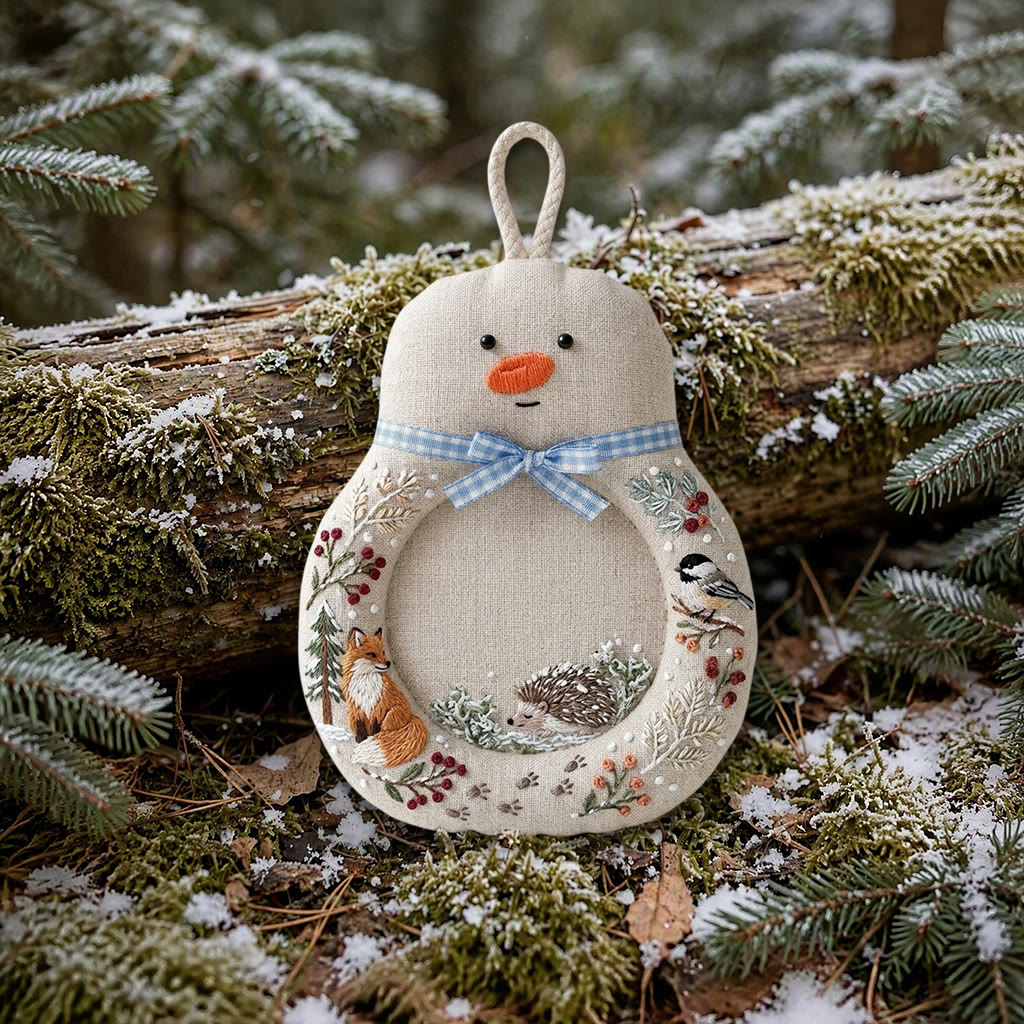 Rubbyoo Schneemann-Untersetzer-Stickset – Waldtier-Party | Handgemachter Becheruntersetzer für Kinder | Gemütliches Weihnachtsgeschenk - image 6