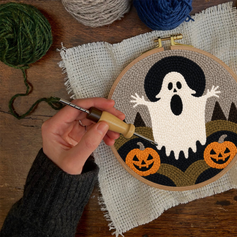 Halloween-Nacht-Horror-Punch-Needle-Set – Verspielte Wanddekoration | Liebevolles DIY-Halloween-Geschenk - image 6