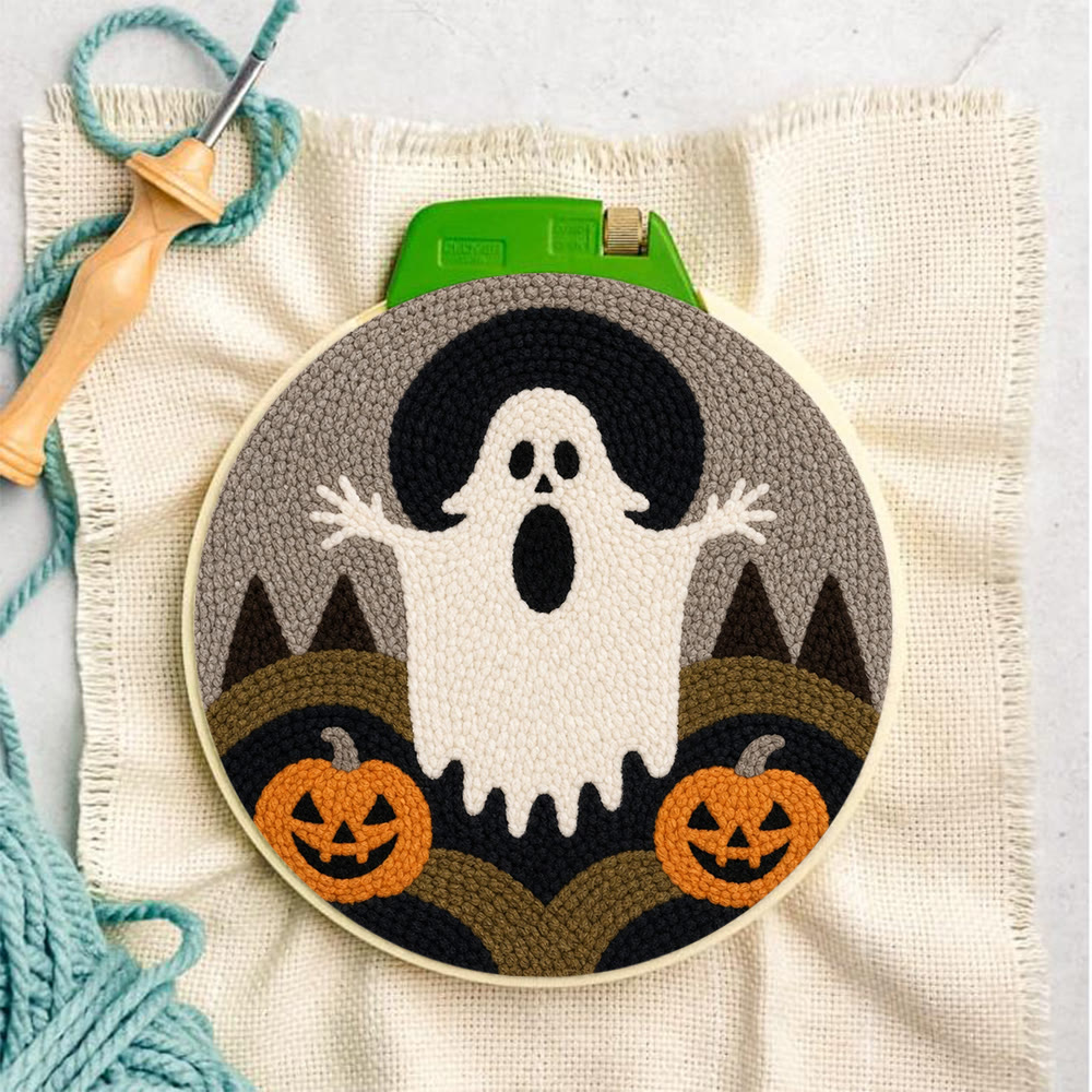 Halloween-Nacht-Horror-Punch-Needle-Set – Verspielte Wanddekoration | Liebevolles DIY-Halloween-Geschenk - image 7