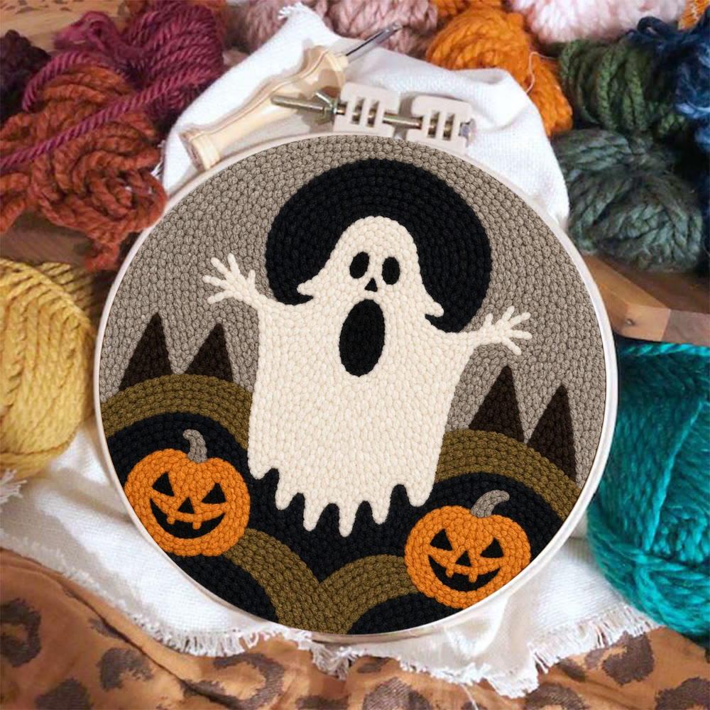 Halloween-Nacht-Horror-Punch-Needle-Set – Verspielte Wanddekoration | Liebevolles DIY-Halloween-Geschenk - image 8