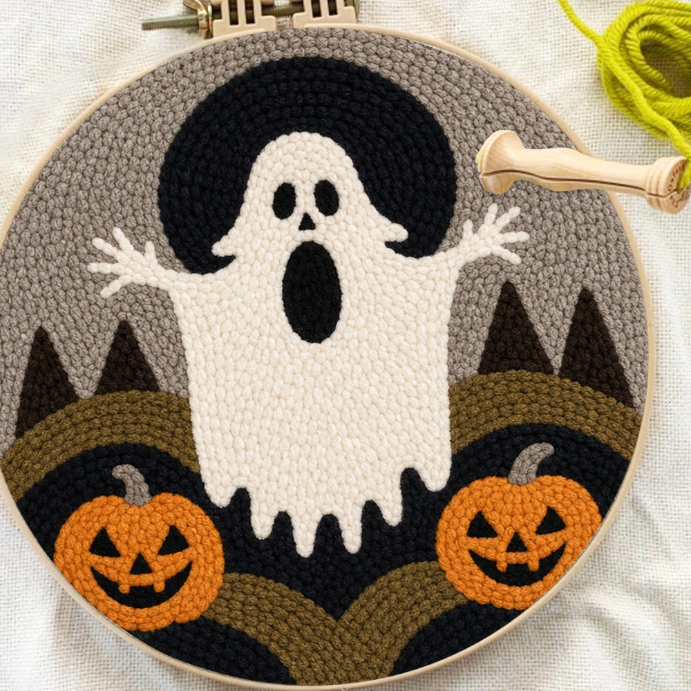 Halloween-Nacht-Horror-Punch-Needle-Set – Verspielte Wanddekoration | Liebevolles DIY-Halloween-Geschenk - image 2