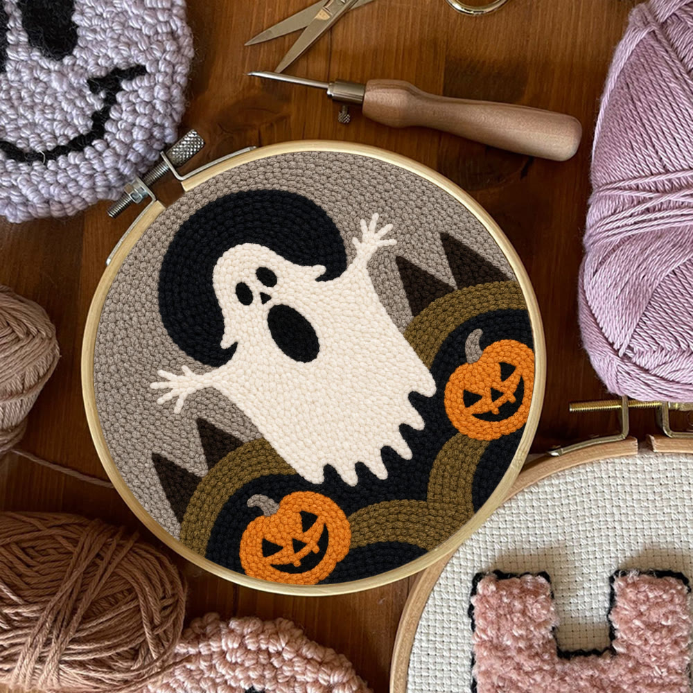 Halloween-Nacht-Horror-Punch-Needle-Set – Verspielte Wanddekoration | Liebevolles DIY-Halloween-Geschenk - image 9