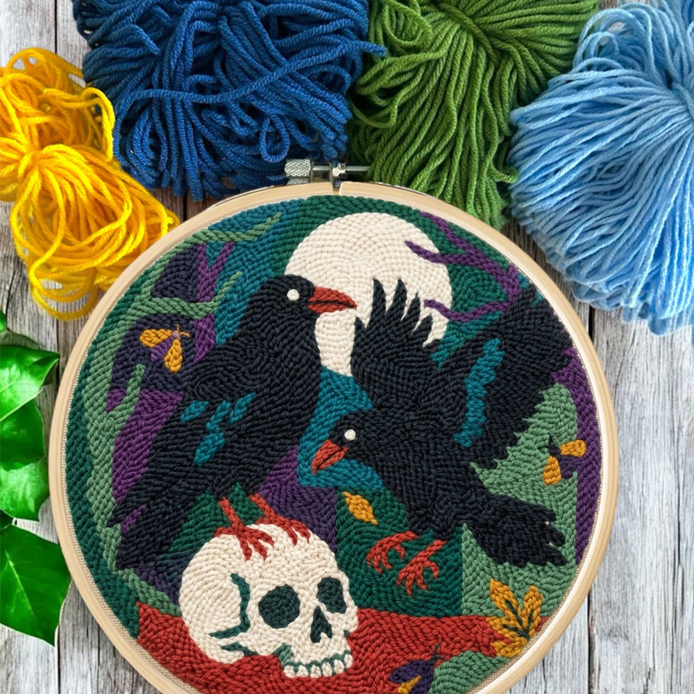 Midnight Raven Punch Needle Kit – Dunkle Ästhetik Stickrahmen | Gothic-Akzent für die Gruselsaison - image 10