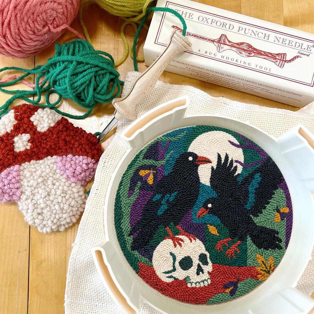 Midnight Raven Punch Needle Kit – Dunkle Ästhetik Stickrahmen | Gothic-Akzent für die Gruselsaison - image 9