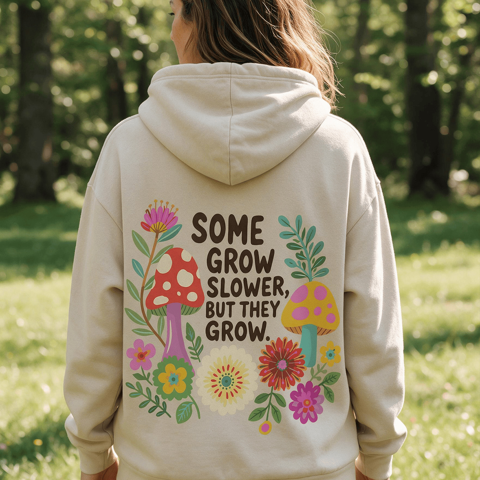 Rubbyoo Manche wachsen langsamer, aber sie wachsen Unisex-Hoodie - image 7