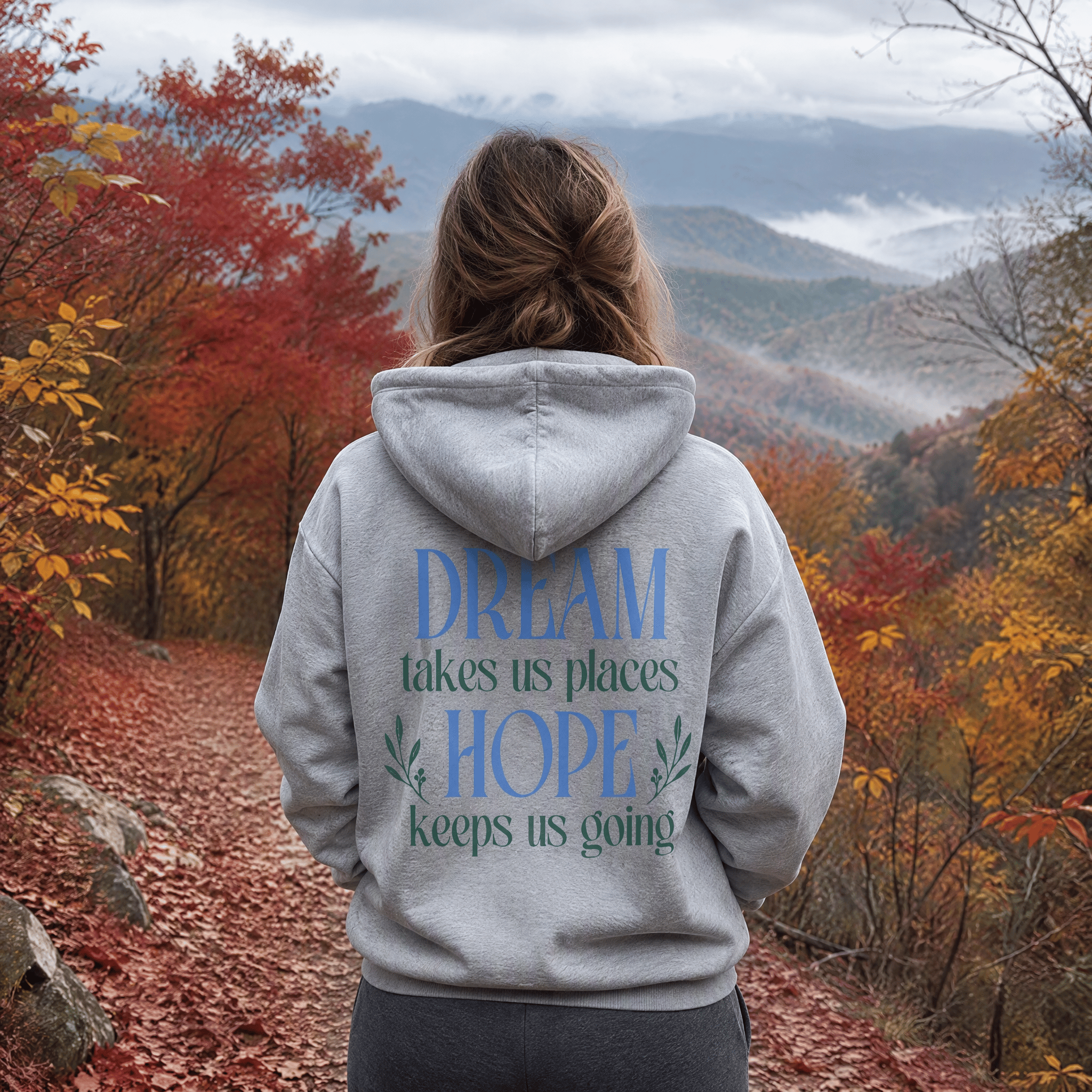 Rubbyoo Unisex-Hoodie „Hoffnung hält uns am Laufen“ - image 4