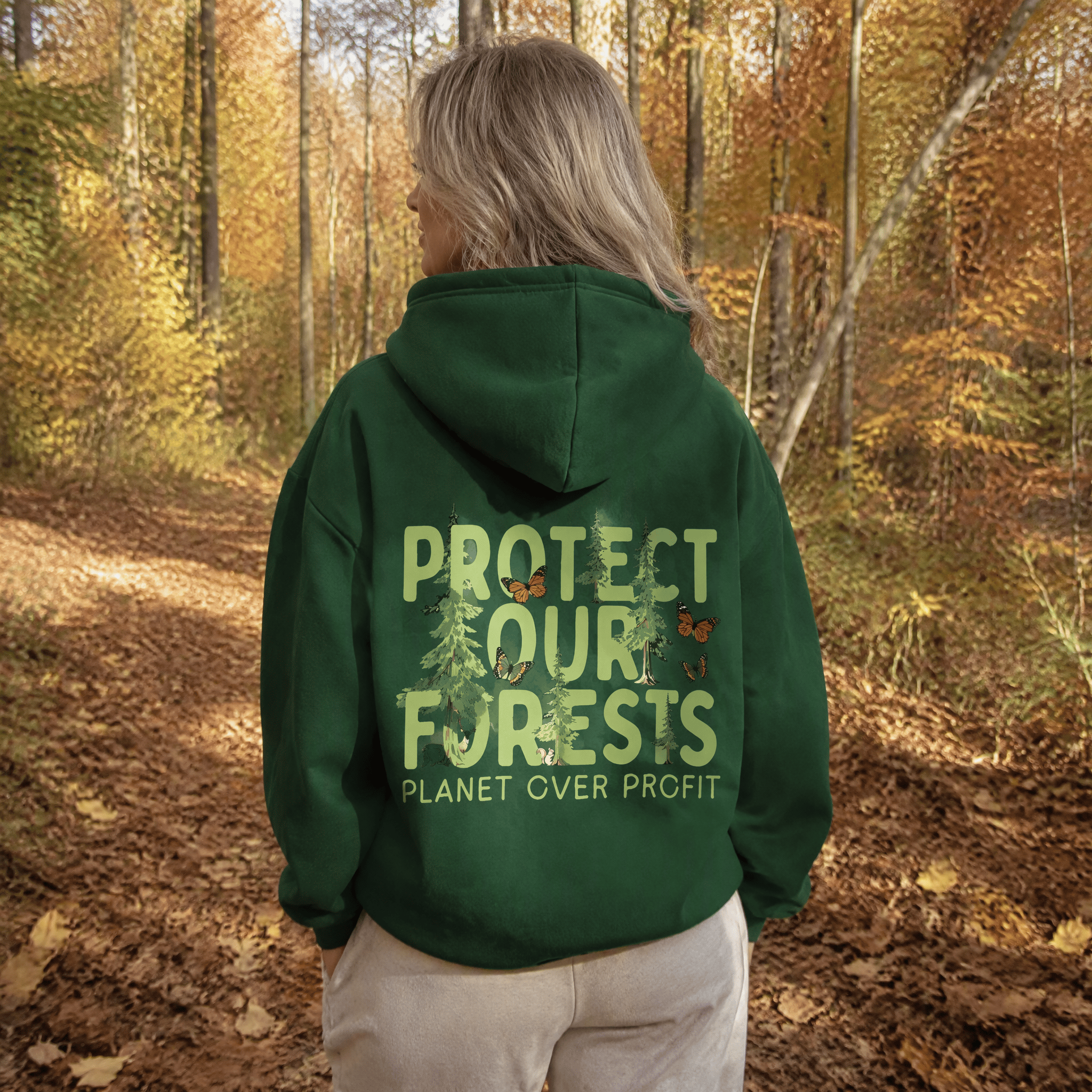 Rubbyoo Unisex-Hoodie „Schütze unsere Wälder“ - image 3