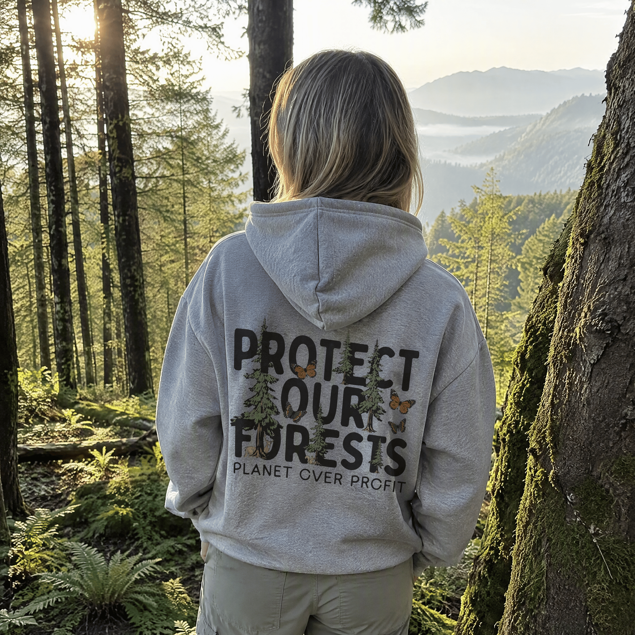 Rubbyoo Unisex-Hoodie „Schütze unsere Wälder“ - image 2