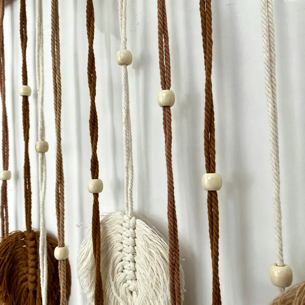 Rubbyoo Boho-Blatt-Wandbehang – Handgewebte Wandkunst | Minimalistische Küstenresort-Dekoration - image 3
