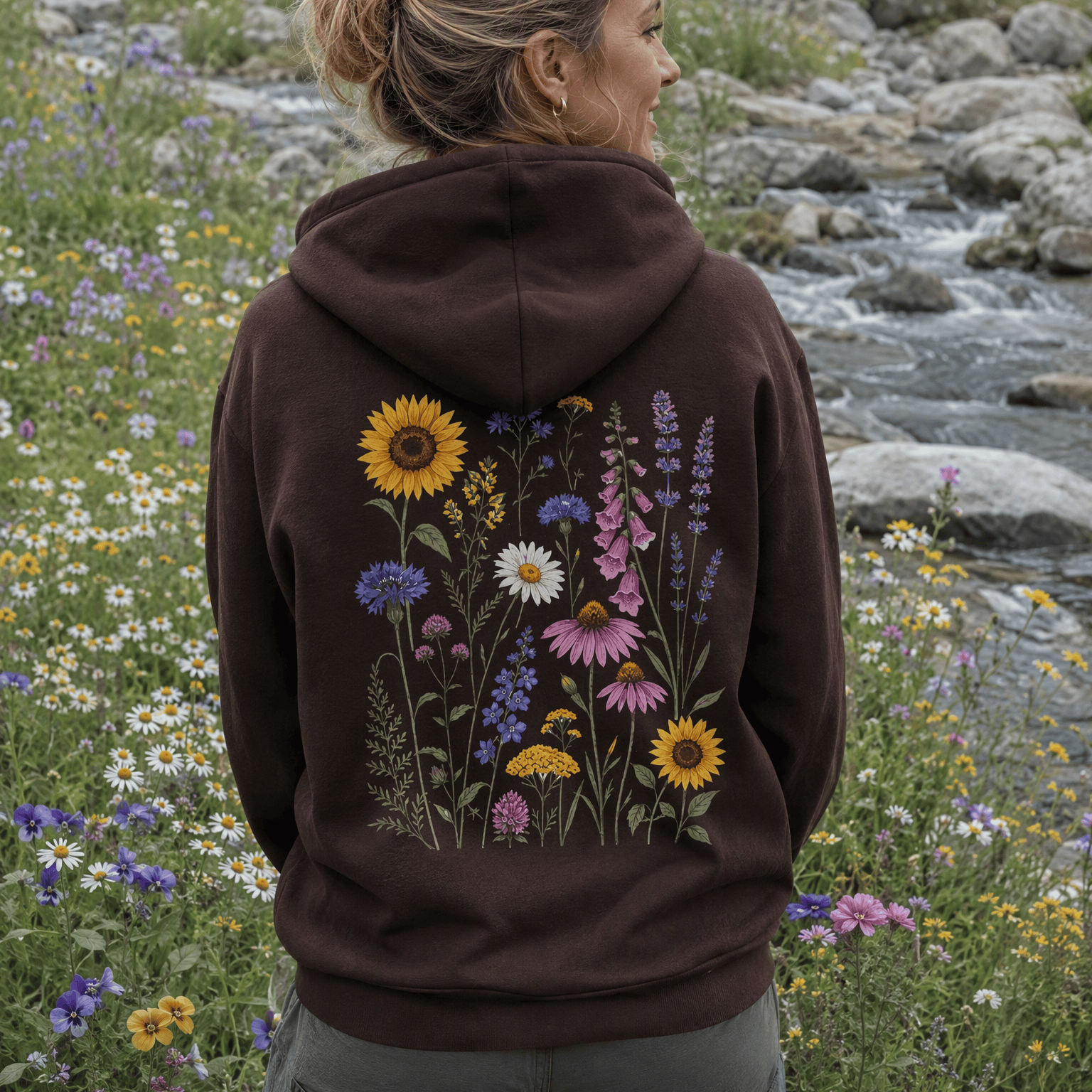 Rubbyoo Unisex-Hoodie „Sonnenblumengarten“ für Blumenliebhaber - image 2