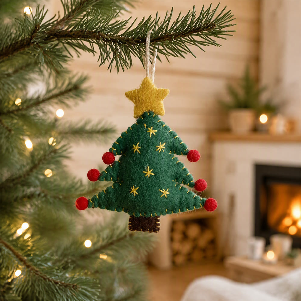 Rubbyoo Weihnachtsbaumschmuck – DIY-Ornament aus Stofffilz | Gemütliche Weihnachtsdekoration für Zuhause - Grüner Baum - image 5