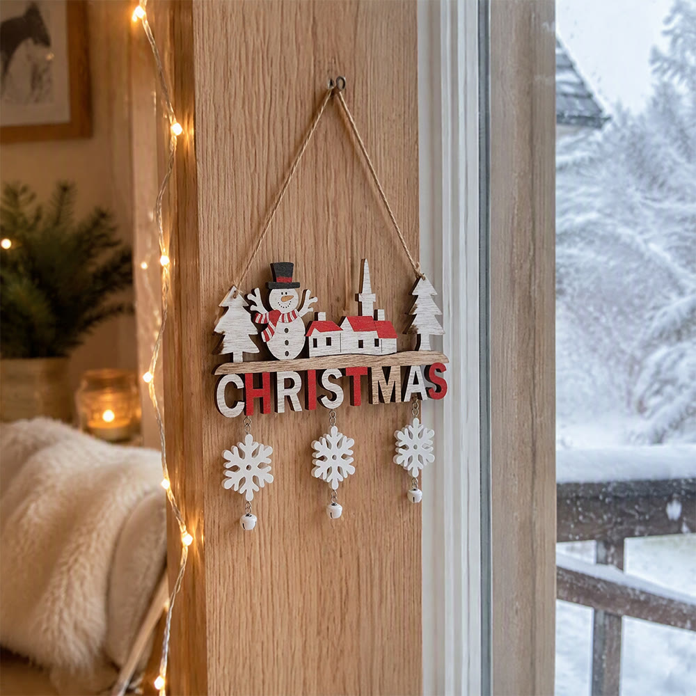 Rubbyoo Türhänger aus Holz – Rustikaler Weihnachtsschmuck für die Wand | Gemütliche Weihnachtsdeko für Zuhause - image 3