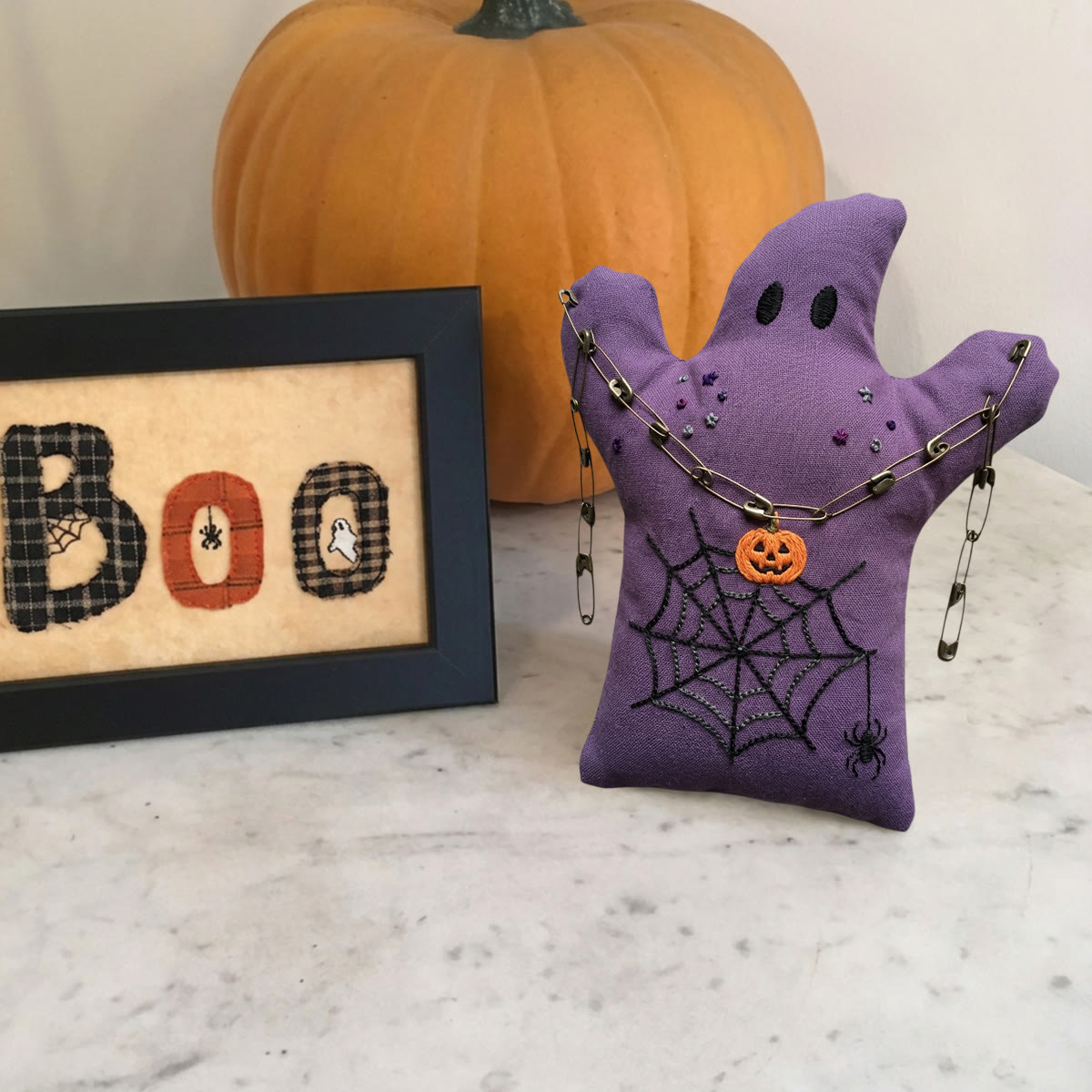 Rubbyoo Geister-Stickset – Kürbis-Spinnennetz | Vintage-Halloween-Geschenk für Anfänger | Festliche Dekoration für Zuhause - image 5