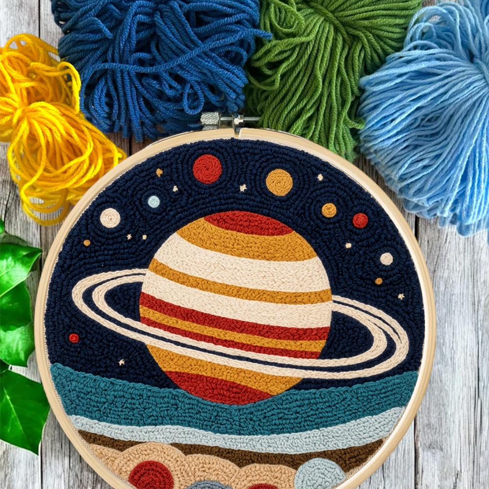 Sternenklare Kosmische Nacht Punch Needle Set – DIY-Zimmerdeko im Planeten-Design | Besonderes Geschenk für Astronomie-Fans - image 9