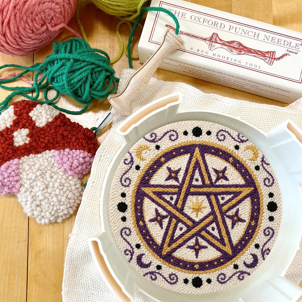 Mystisches Pentagramm-Punch-Needle-Set – Handgefertigtes himmlisches Bastelset | Einzigartiges Astrologie-Motiv - image 10