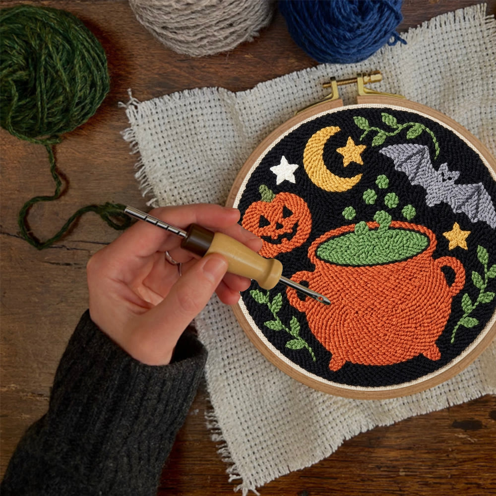 Hexenhaftes Halloween-Punch-Needle-Set – Gruselig-süßes Bastelset | Gruseliger Weihnachtsschmuck - image 7