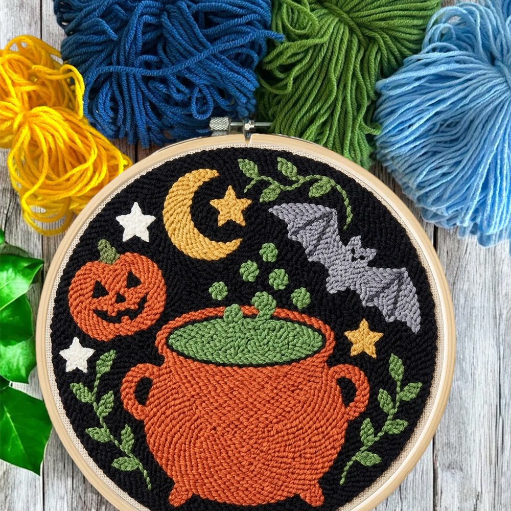 Hexenhaftes Halloween-Punch-Needle-Set – Gruselig-süßes Bastelset | Gruseliger Weihnachtsschmuck - image 6
