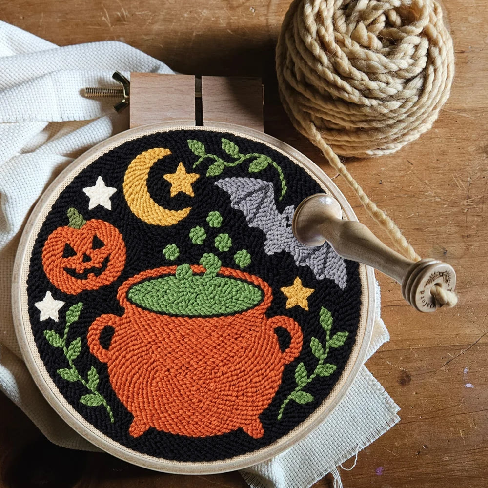 Hexenhaftes Halloween-Punch-Needle-Set – Gruselig-süßes Bastelset | Gruseliger Weihnachtsschmuck - image 5