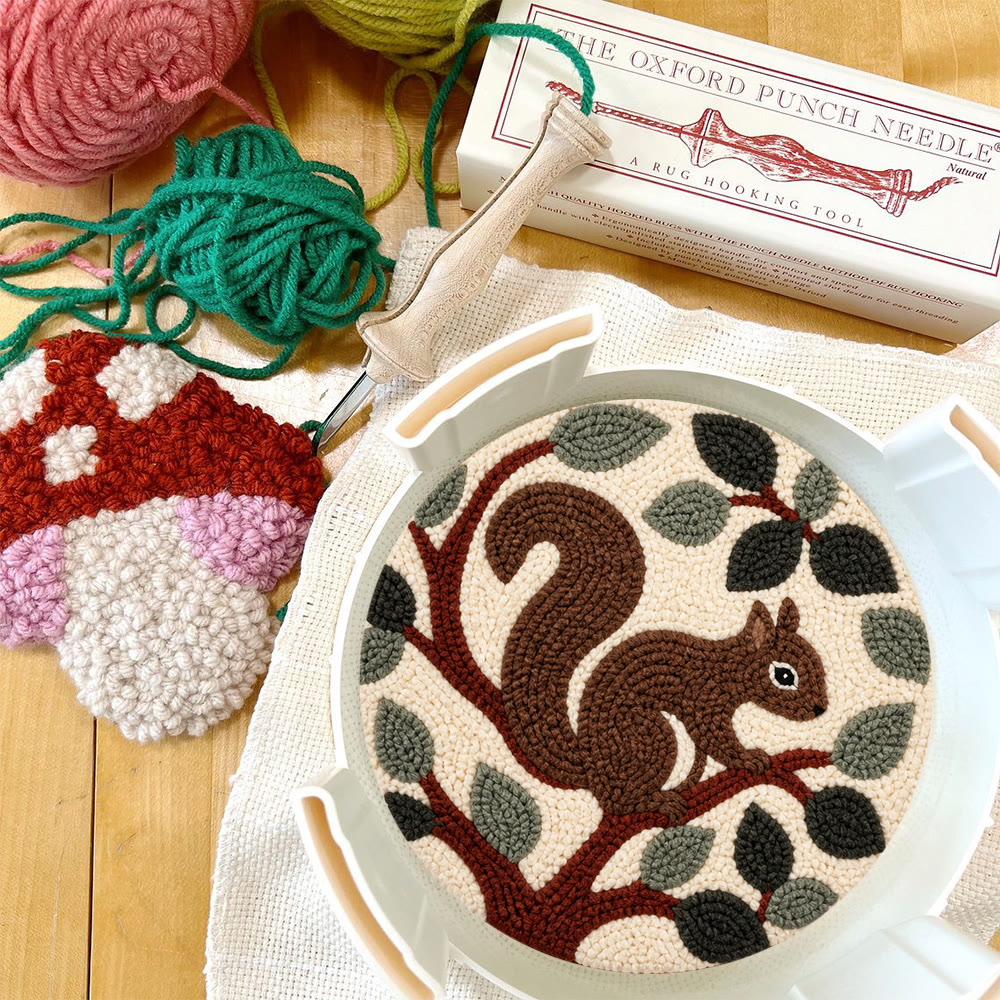 Eichhörnchen-Punch-Needle-Set – Handgenähtes, getuftetes neues Hobby | Wunderschönes Geschenk mit Tiermotiven für Kinder - image 10