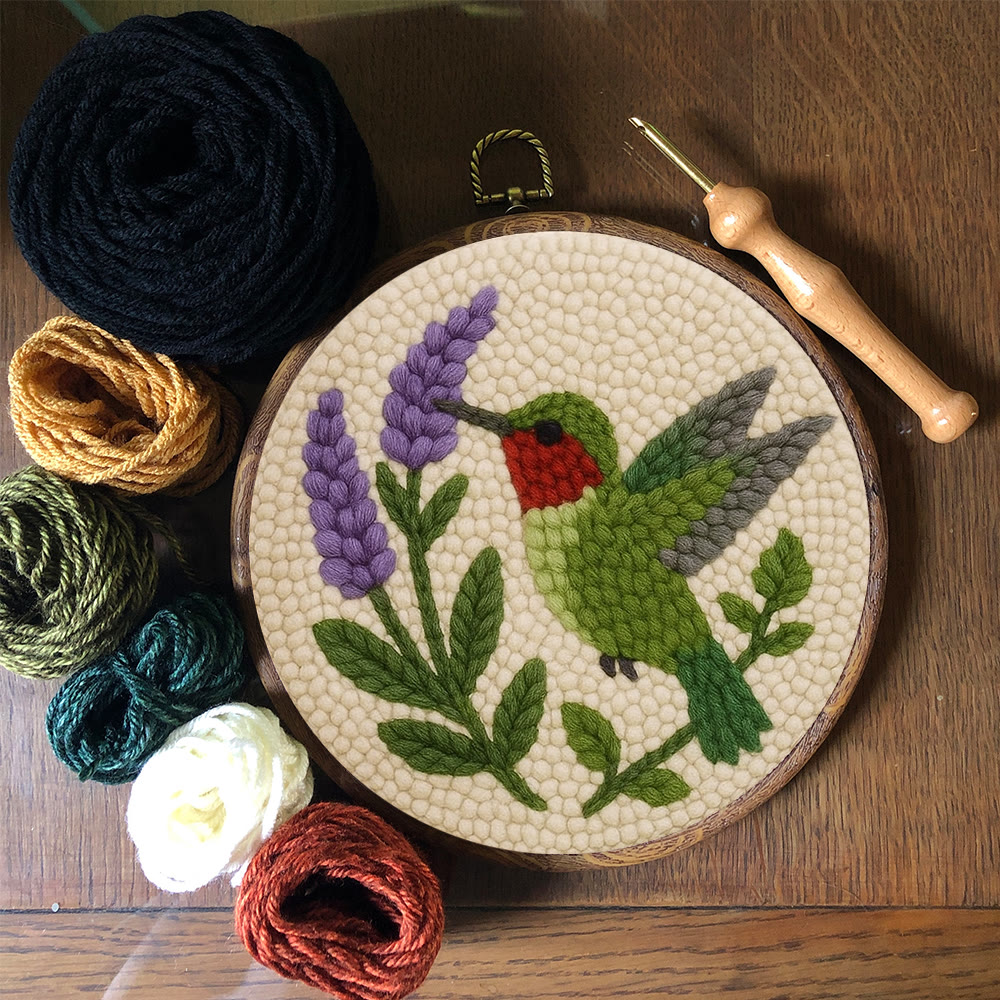 Lavendel-Kolibri-Punch-Needle-Set – Schönes Vogel-Handwerk | Geschenk für Vogelliebhaber - image 8