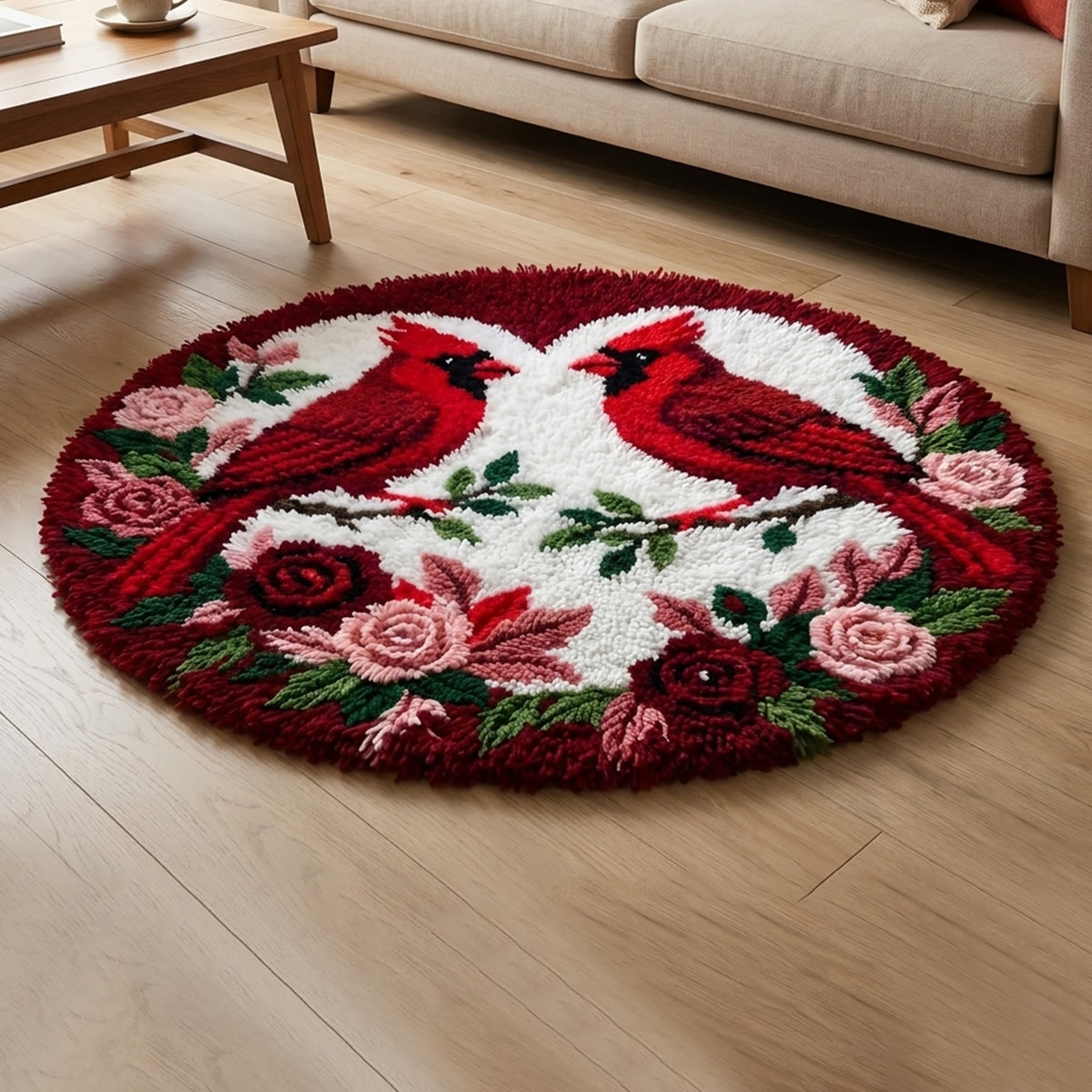 Rubbyoo Knüpfteppich-Set – Kardinäle im Trend | Weihnachtliche Heimdekoration | Perfekte Geschenke für Vogelliebhaber - image 9