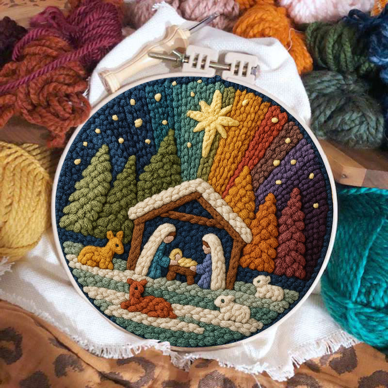🔥Jahresend-Ausverkauf: Punch Needle Set – Weihnachts-Aurora | DIY-Krippenbasteln | Einzigartige Weihnachtsgeschenke | Niedrigster Preis - image 4