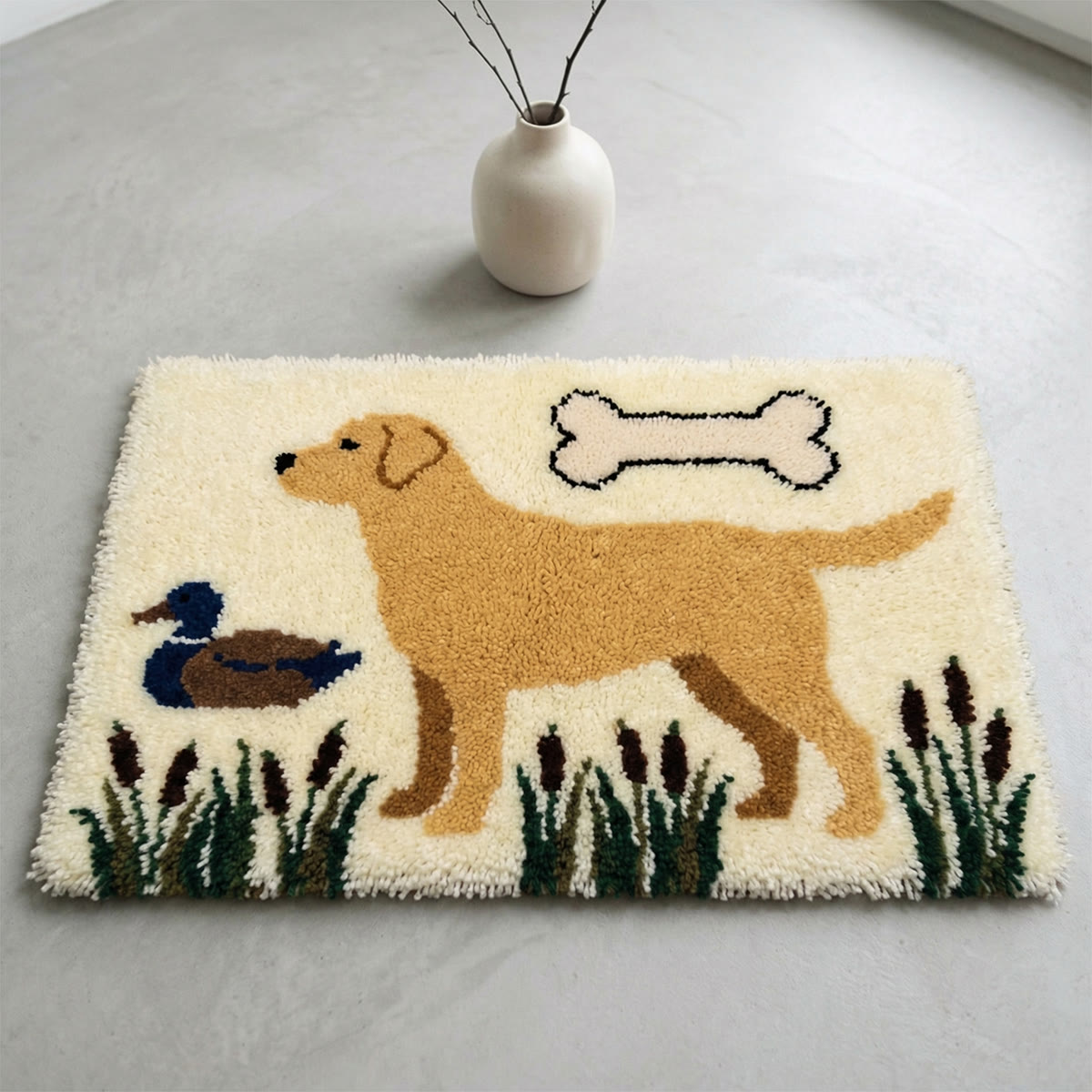 Rubbyoo Knüpfteppich-Set – Gelber Labradorwelpe | Dekorative Zimmerdekoration | Personalisierte Tiergeschenke - image 7