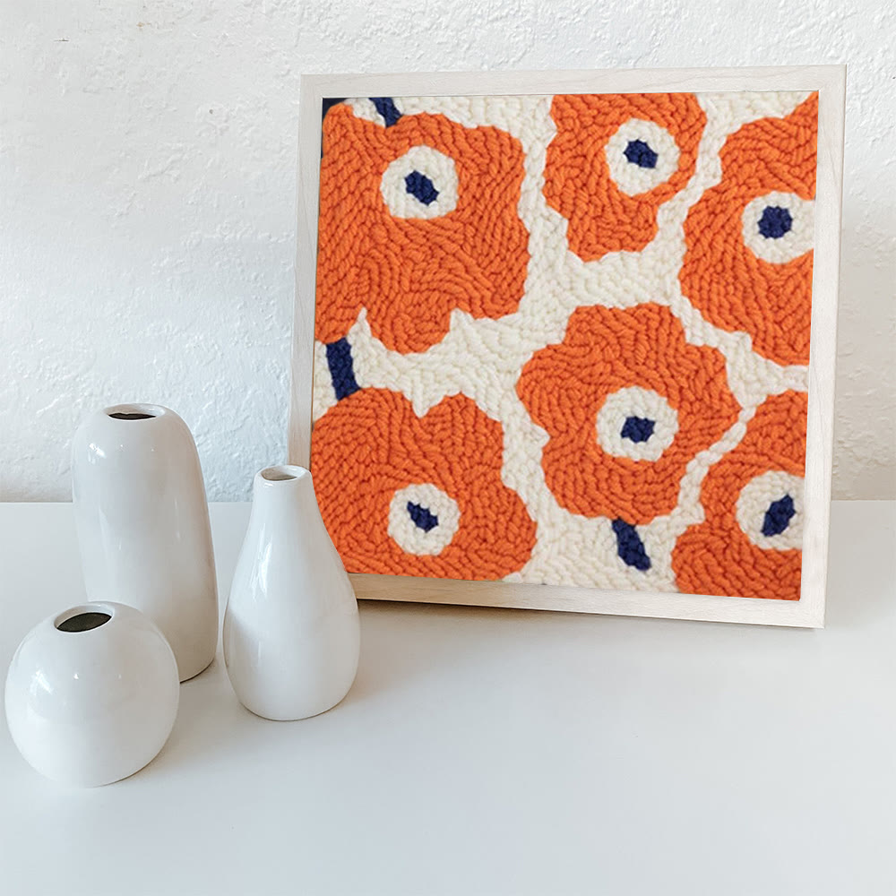 Quadratisches Punch Needle Kit mit lebendigen Blumen – Einzigartiger Geburtstag für Freunde | Perfekt für die Raumdekoration - image 3