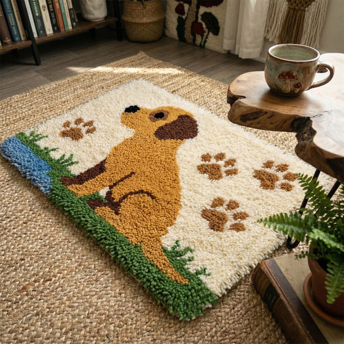 Rubbyoo Knüpfteppich-Set – Golden-Retriever-Welpe | Einzigartige Handarbeit | Ideal als Einzugsgeschenk - image 5