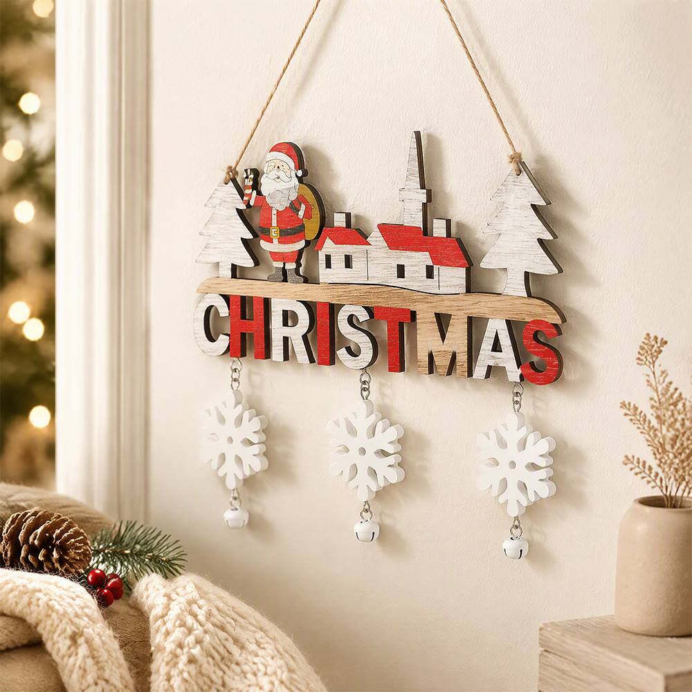 Rubbyoo Türhänger aus Holz – Rustikaler Weihnachtsschmuck für die Wand | Gemütliche Weihnachtsdeko für Zuhause - image 5
