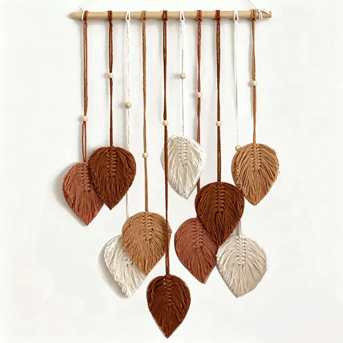 Rubbyoo Boho-Blatt-Wandbehang – Handgewebte Wandkunst | Minimalistische Küstenresort-Dekoration - braun - image 5