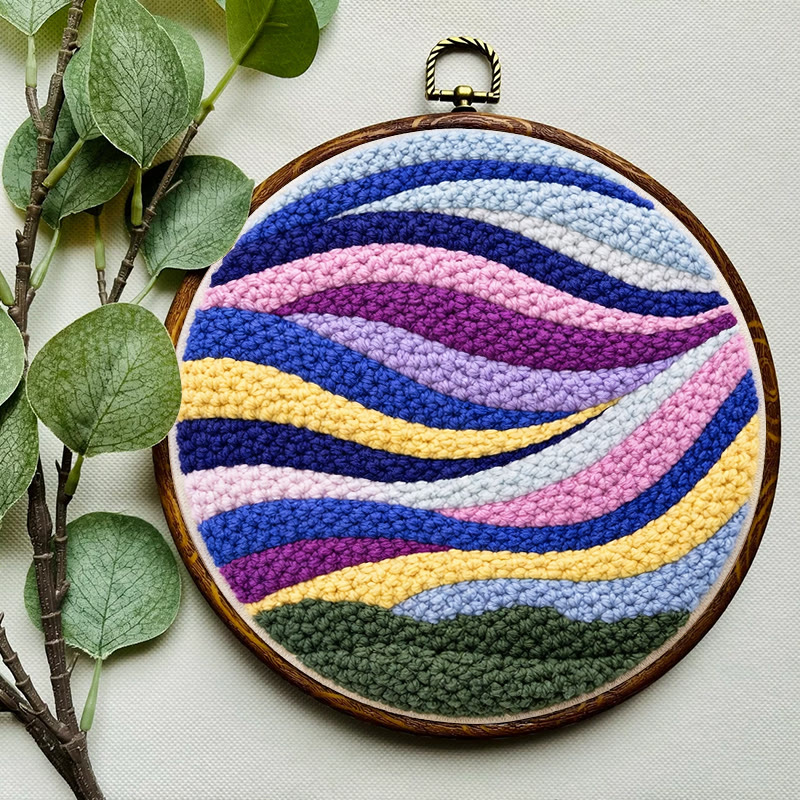 Regenbogenwellen-Punch-Needle-Set – Bastelset für Anfänger | Lebendiges Deko-Element für Zuhause - image 6