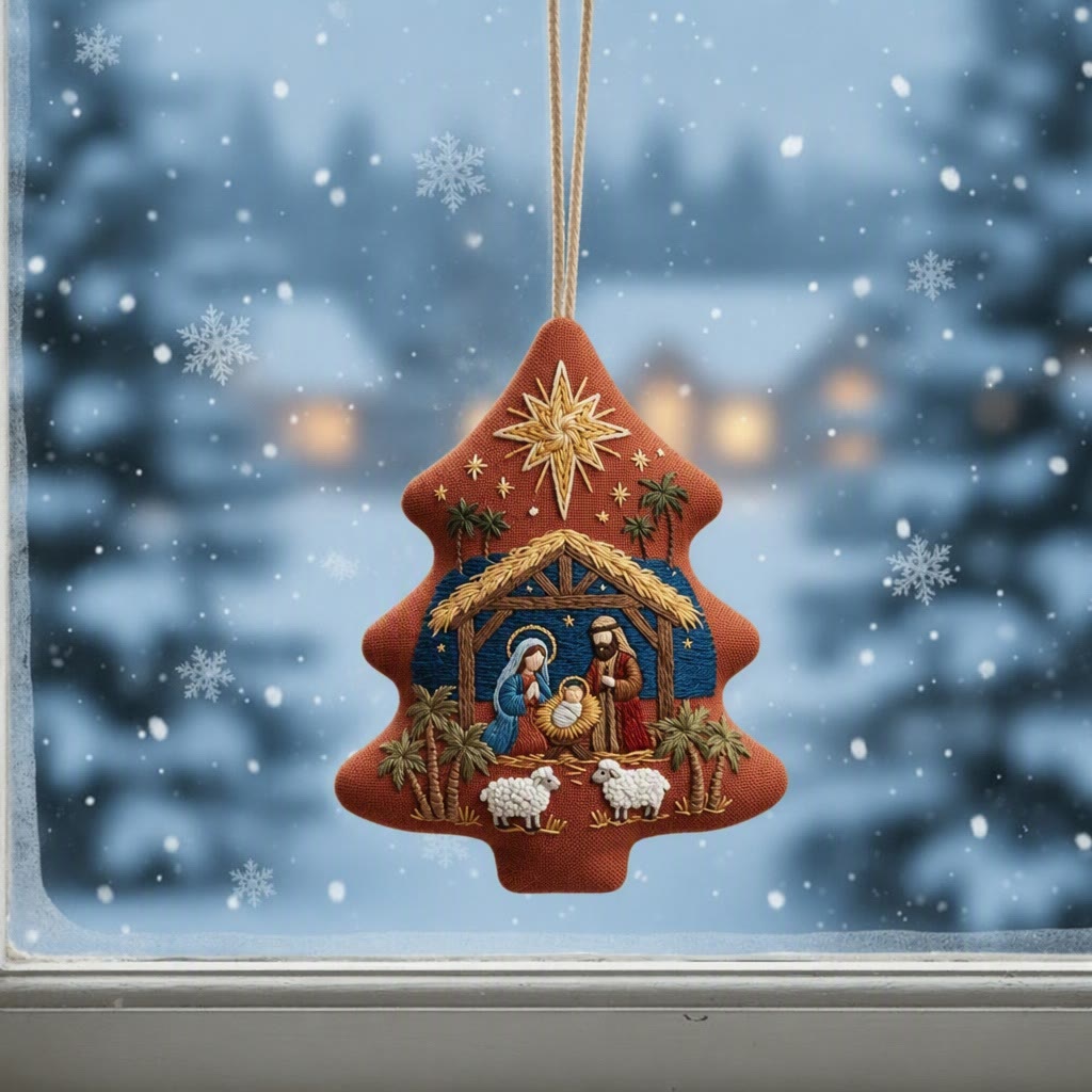 Rubbyoo Stickset in Baumform – Weihnachtskind Jesus | Krippenszene als Bastelgeschenk | Religiöse DIY-Dekoration für Anfänger - image 9