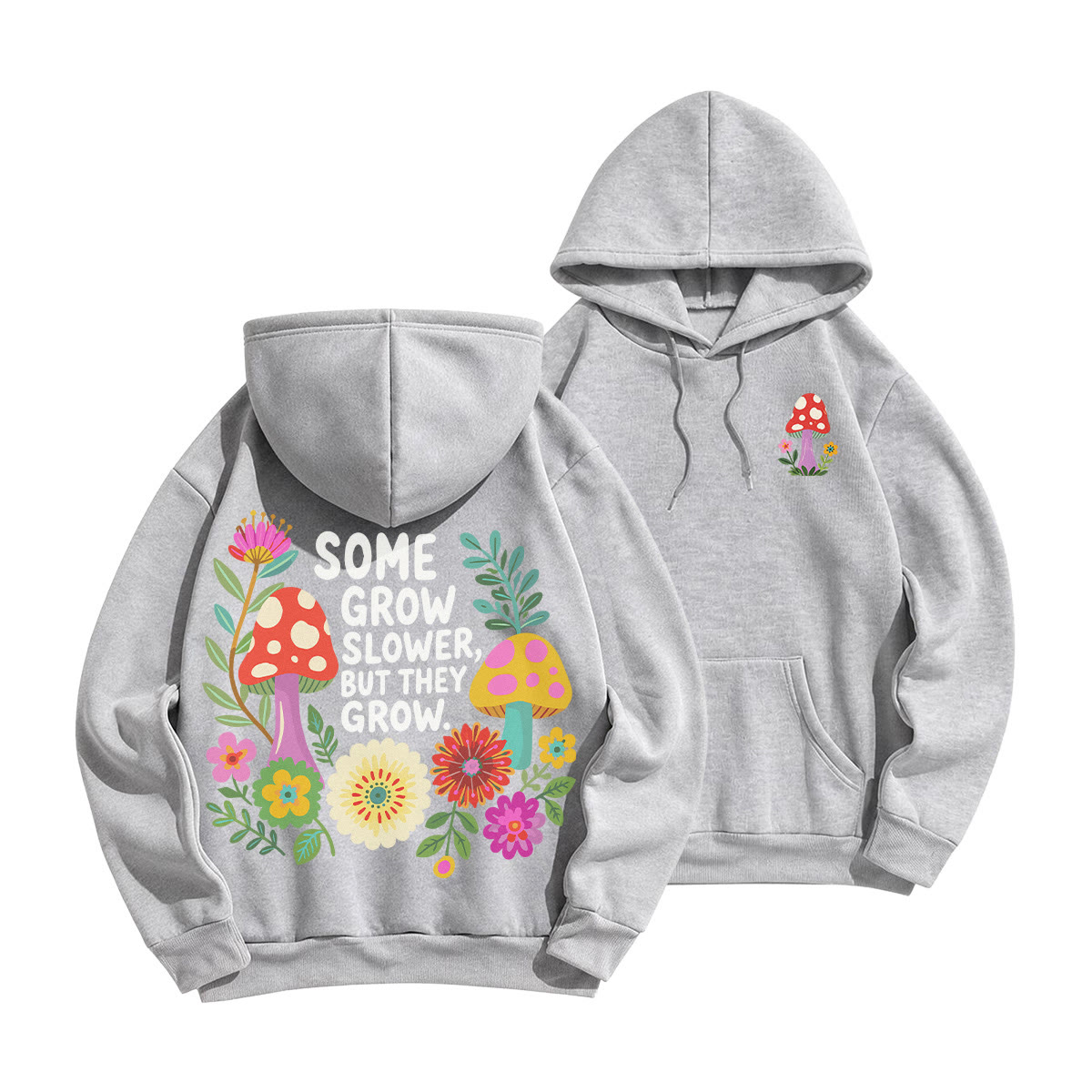 Rubbyoo Manche wachsen langsamer, aber sie wachsen Unisex-Hoodie - Grau - 2XL - image 23
