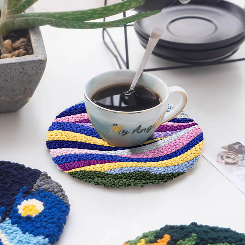 Regenbogenwellen-Punch-Needle-Set – Bastelset für Anfänger | Lebendiges Deko-Element für Zuhause - image 5