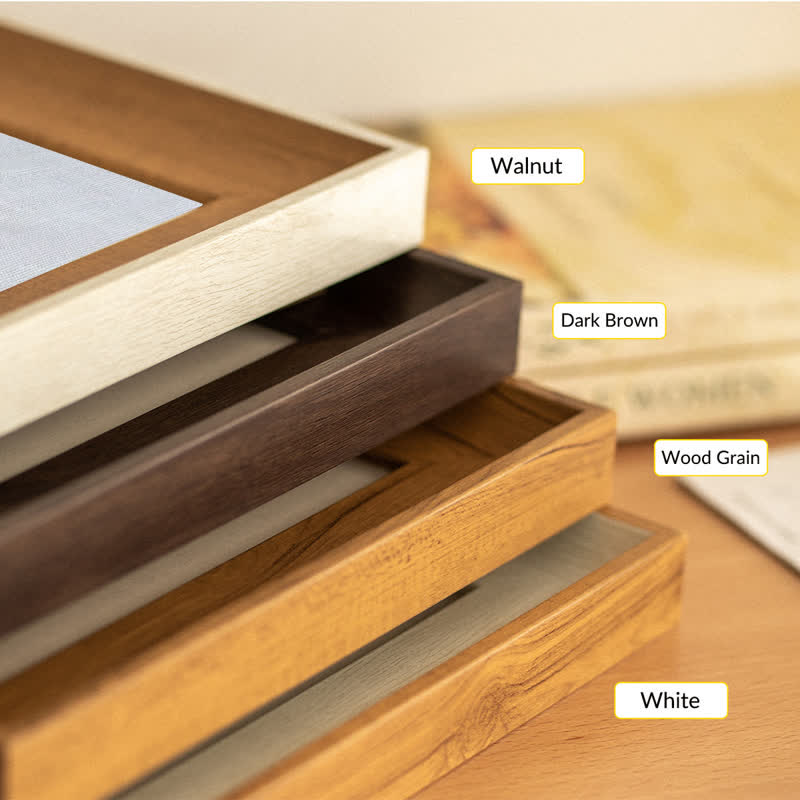 Stickrahmen aus Holz | Dekorative Kunst | Handbemalt - 25 cm x 25 cm - Nussbaum - image 3