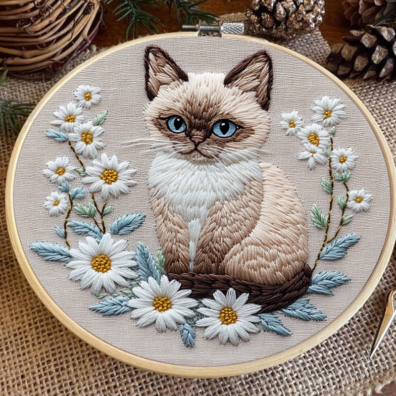 Rubbyoo Stickset - Katze und Blume | DIY Bastelset - image 3