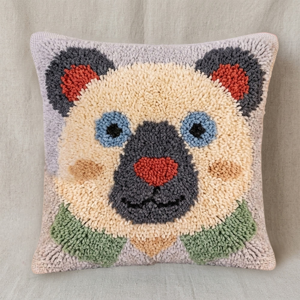 Rubbyoo Knüpfkissen-Set – Niedlicher Bär | DIY-Geschenk zum Einzug | Kreatives Garnhandwerk - image 8