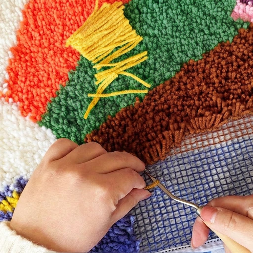 Rubbyoo Knüpfteppich-Set – Fröhlicher alter Heiliger | Gemütliche Fußmatte für Weihnachtsfeiern | Handgefertigter Einzugsteppich - image 2