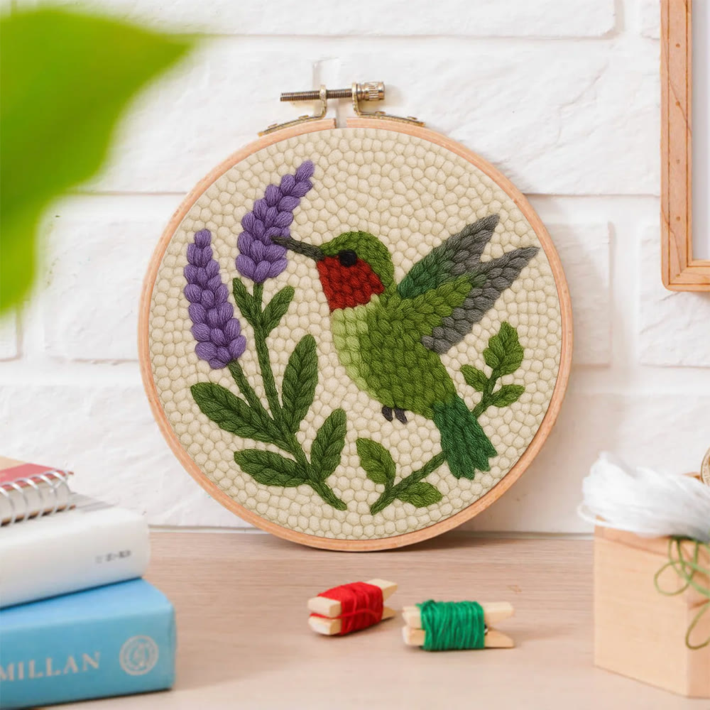 Lavendel-Kolibri-Punch-Needle-Set – Schönes Vogel-Handwerk | Geschenk für Vogelliebhaber - image 9