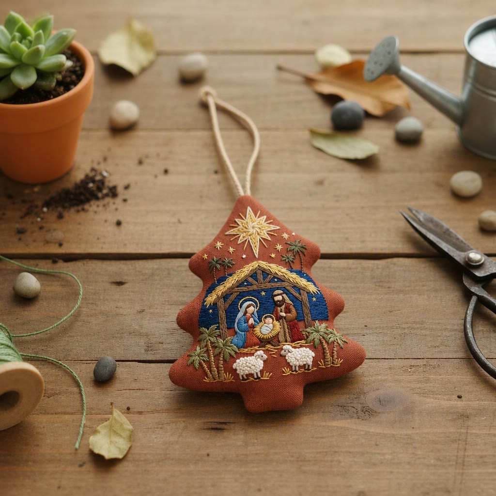 Rubbyoo Stickset in Baumform – Weihnachtskind Jesus | Krippenszene als Bastelgeschenk | Religiöse DIY-Dekoration für Anfänger - image 10