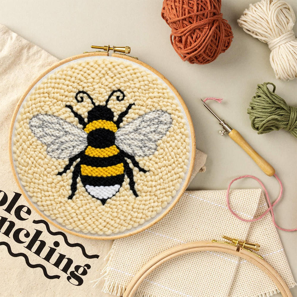 Stickset „Fleißige Hummel“ – Einfache Handarbeit für Erwachsene | Warme gelbe Bienen-Dekoration - image 8