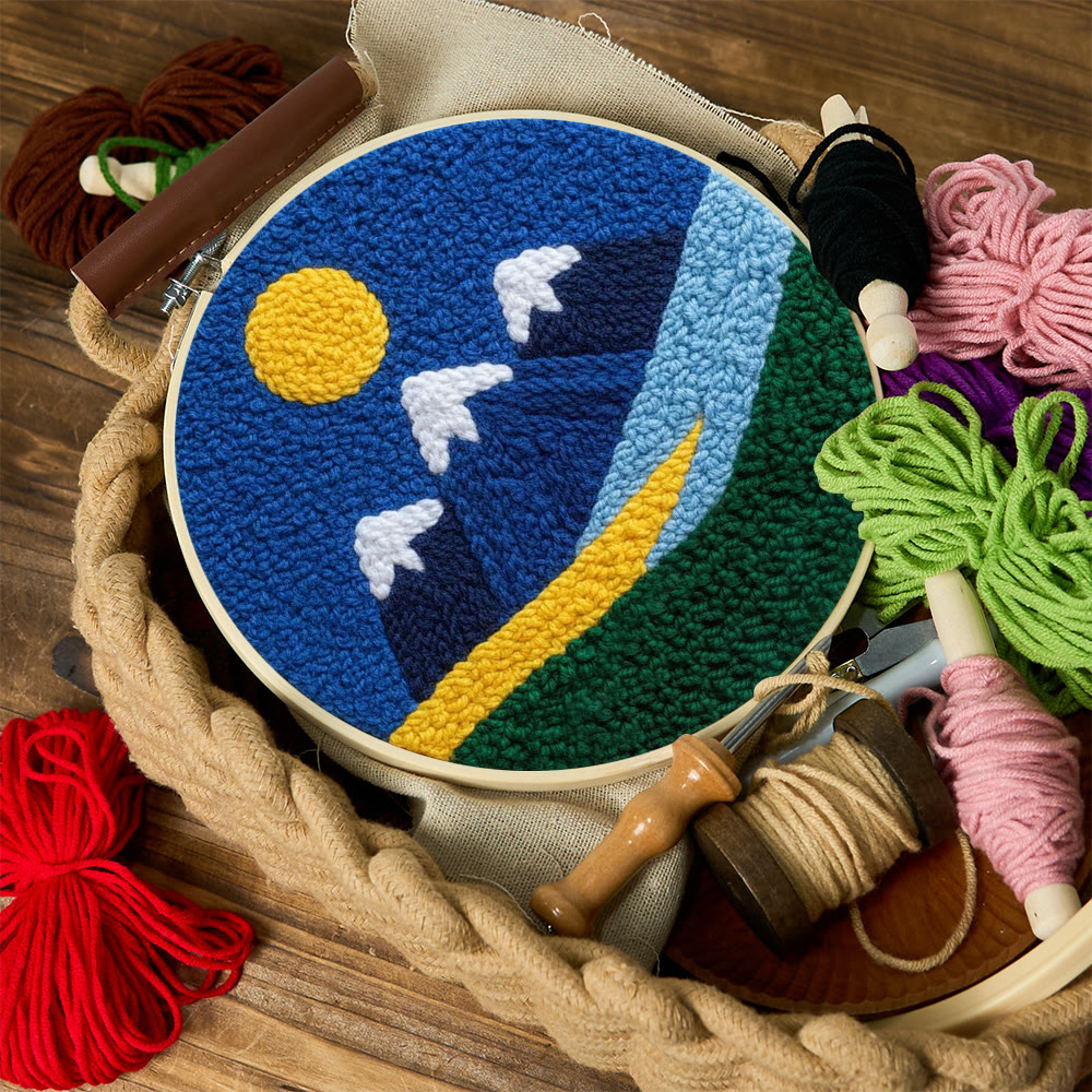 Punch-Needle-Set „Bergtal“ – Landschafts-Garnkunst | Schöne Wanddekoration - image 5