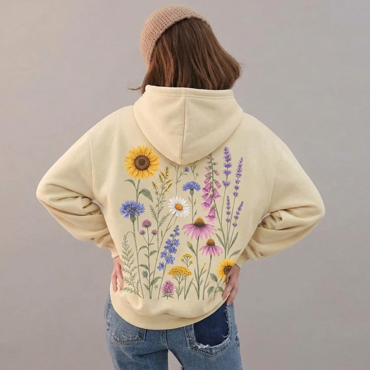 Rubbyoo Unisex-Hoodie „Sonnenblumengarten“ für Blumenliebhaber - image 3