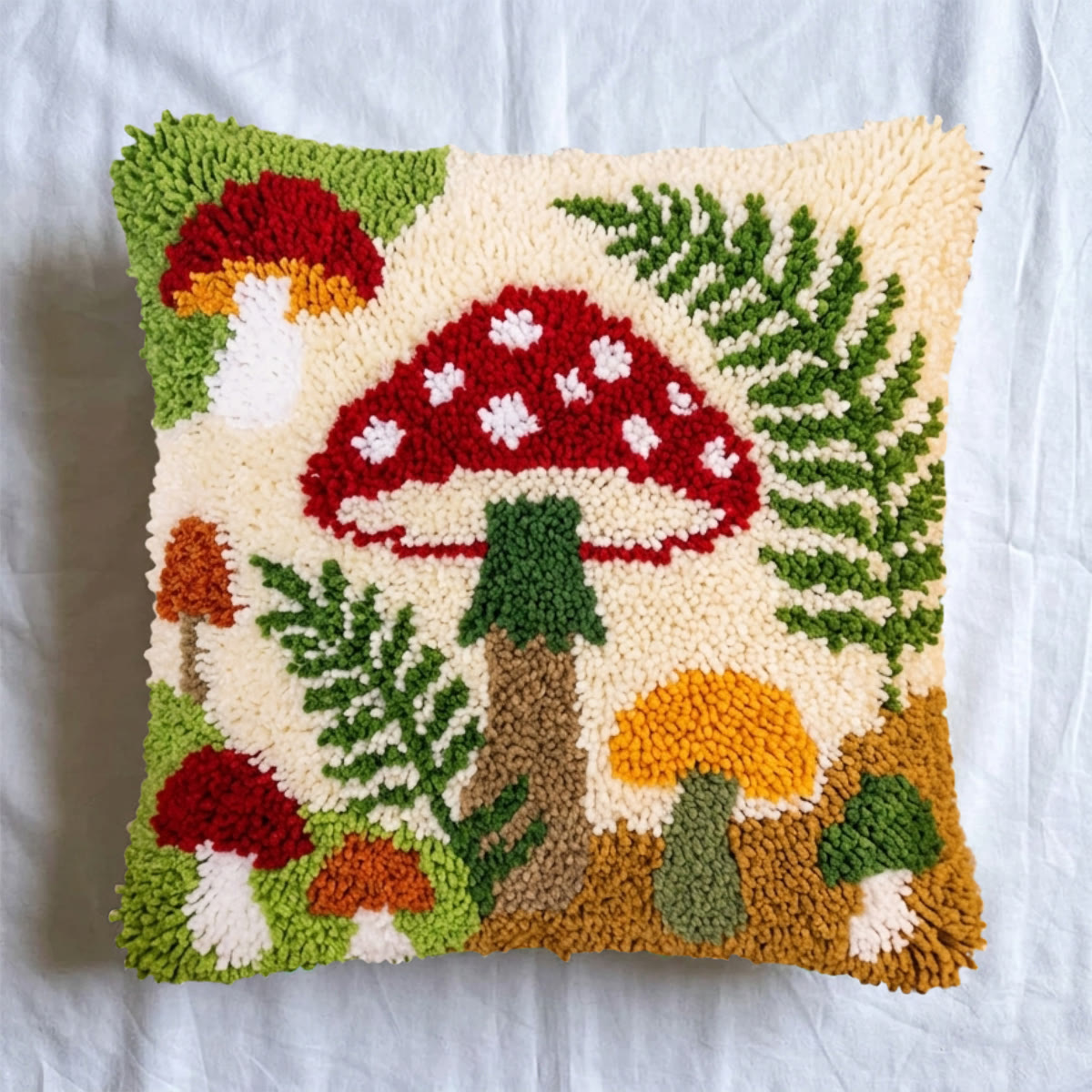 Rubbyoo Knüpfkissen-Set – Verspielter Pilz | Dekoratives Kissen zum Selbermachen | Einzigartiges botanisches Kissen - image 8