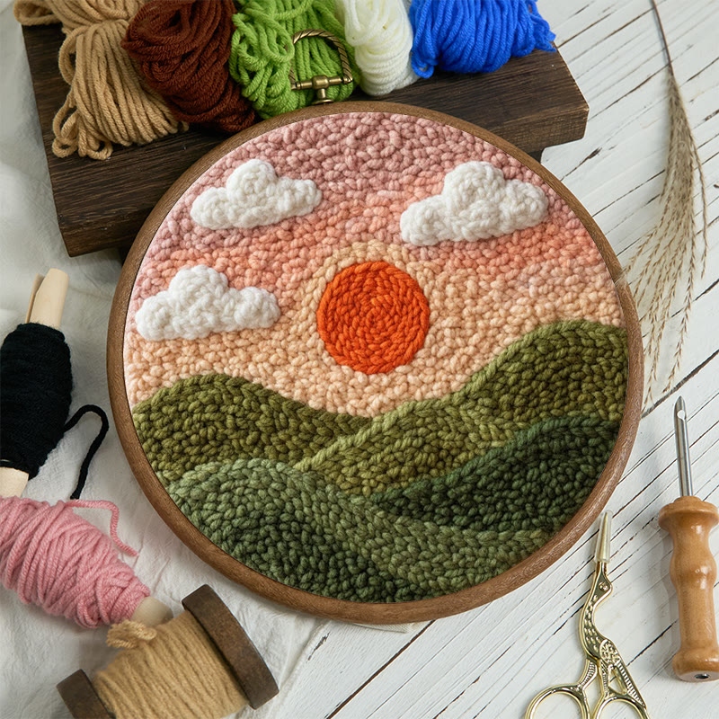 Hillside Sunrise Punch Needle Set – Beruhigendes DIY | Atmosphärisches Wohnaccessoire - image 8