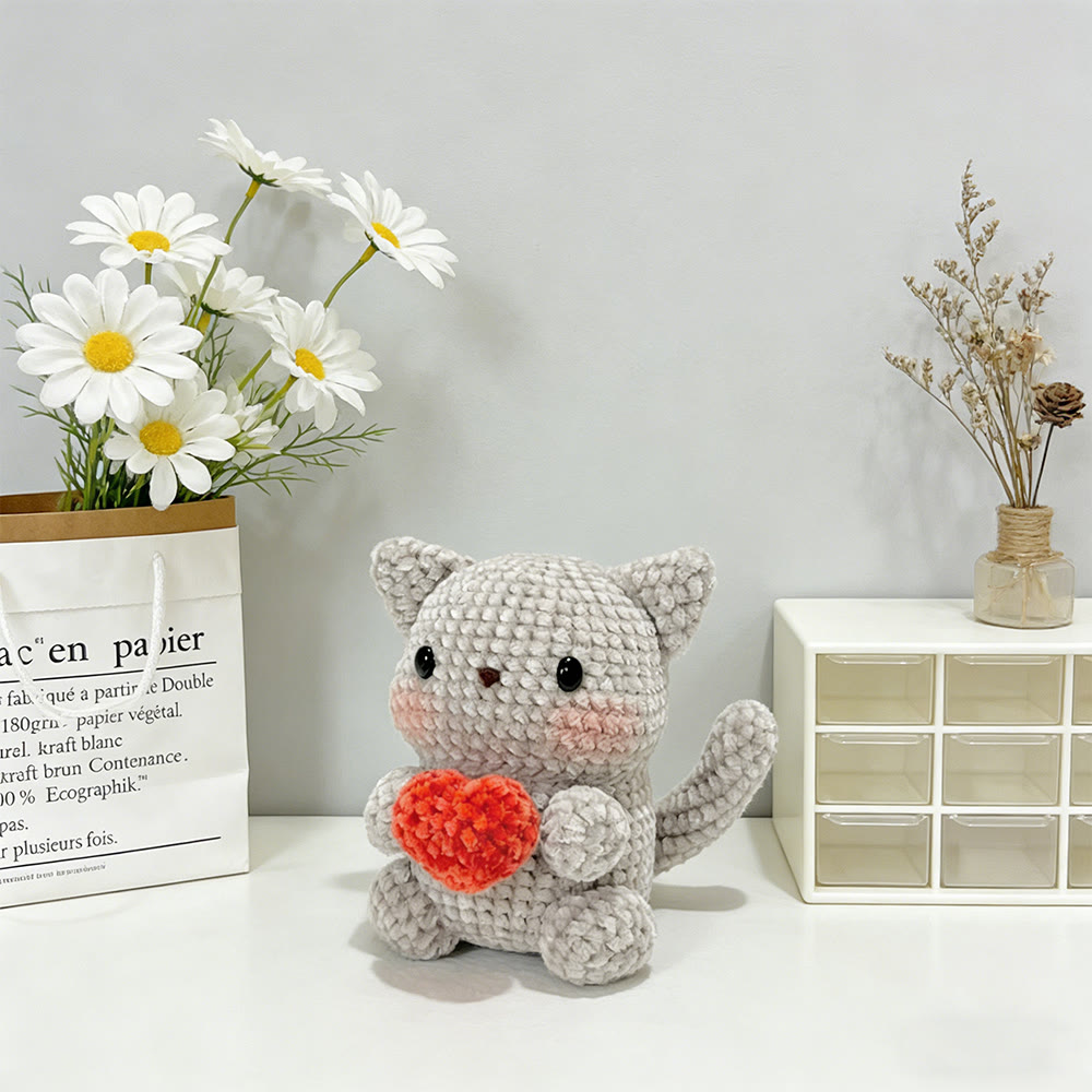 DIY-Häkelset mit Tiermotiven – Niedliches Tierspielzeug | Schönes Häkelgeschenk - Katze - image 6