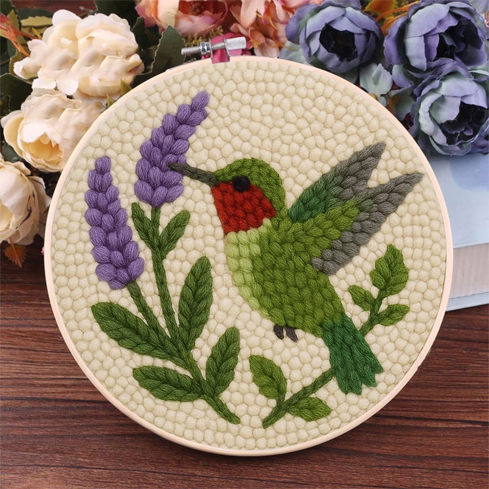 Lavendel-Kolibri-Punch-Needle-Set – Schönes Vogel-Handwerk | Geschenk für Vogelliebhaber - image 5
